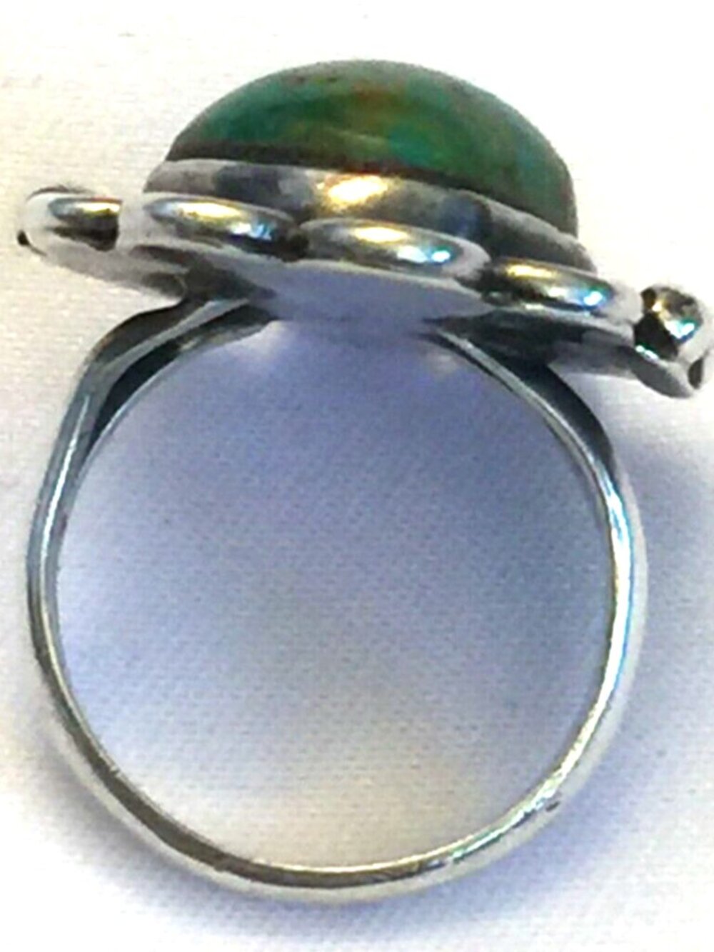 VINTAGE NAVAJO HANDMADE STERLING SILVER TURQUOISE NATIVE AMERICAN RING SIZE 5.5 - Picture 6 of 16